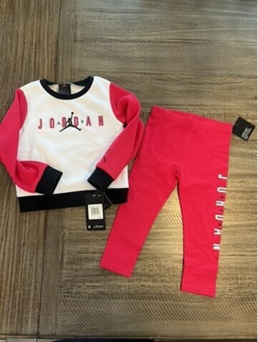 Jordan Girls 3T Matching crew neck long sleeve sweatshirt with leggings outfit